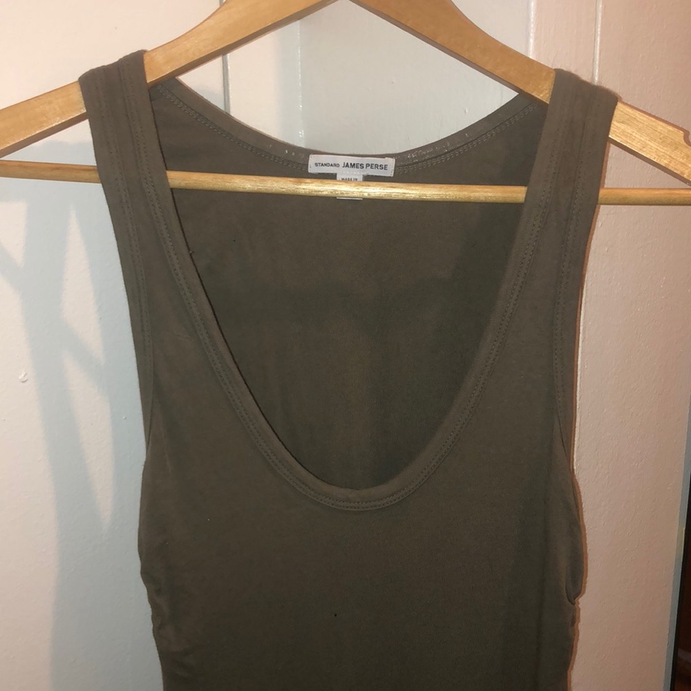 James Perse army green tank dress